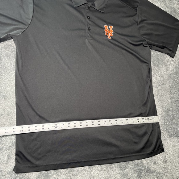 Antigua Men's Golf Shirt SZ XL Black New York Mets Embroidered Logo Polyester - Picture 4 of 16